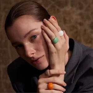 Anthropologie Tan Gold Adjustable Ring